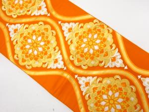 立涌に華紋織り出し　袋帯